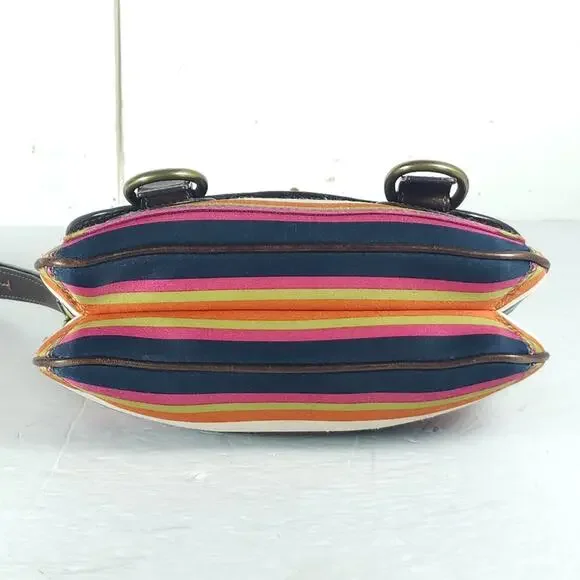 Coach Legacy Stripe Garcia Small Multicolor Canvas Turnlock Clutch Wristlet - Picture 8 of 16